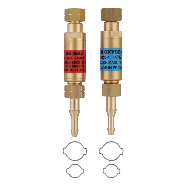 Anti-retours flamme Express Réf. 2932 pour détendeurs avec 4 colliers 963C