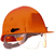 Casque de chantier Visiocéanic 2 en PE HD anti-UV avec lunette escamotable anti-choc - orange