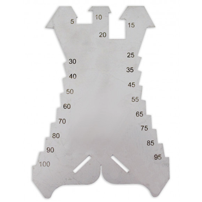 Tracette à zinc en inox Edma graduation par 5 mm de 5 à 100 mm