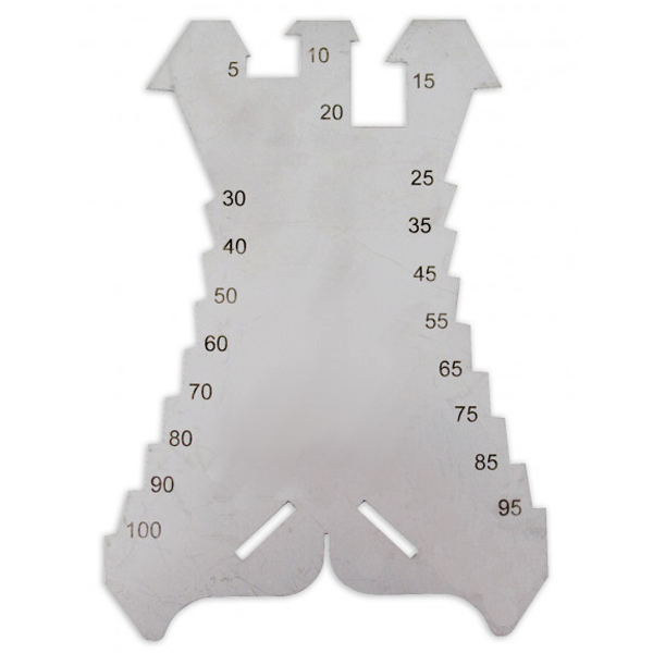 Tracette à zinc en inox Edma graduation par 5 mm de 5 à 100 mm