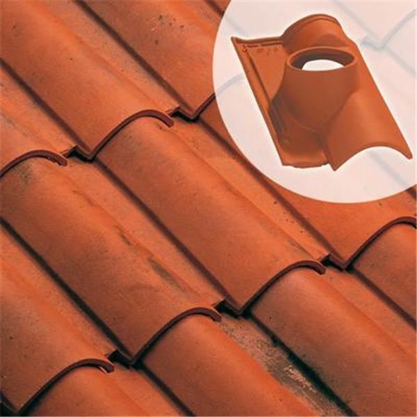 Tuile à douille en terre cuite - Oméga 10 - diamètre 160 mm - Rouge nuancé