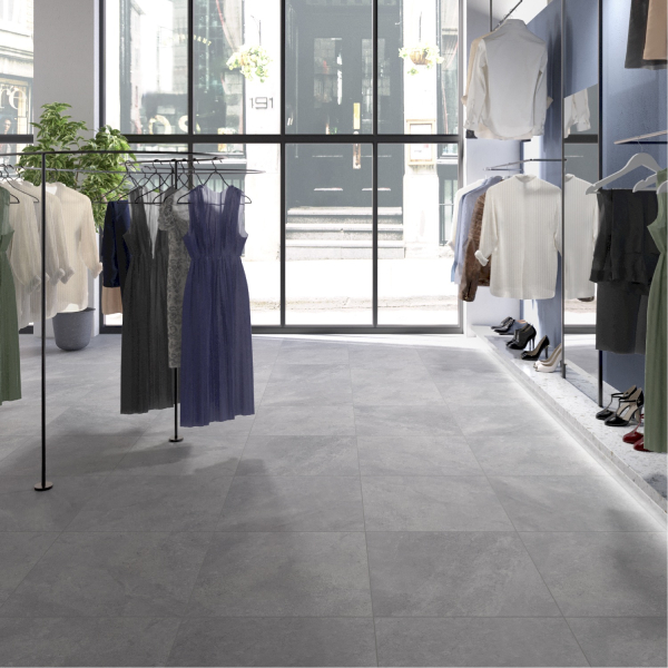 Carrelage grès cérame émaillé Gris effet pierre – Sol technique – 45.5 x 45.5 cm – ép. 9 mm – Trocadero