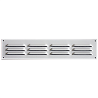 Grille de ventilation à persiennes intérieure et extérieure avec moustiquaire 240 x 50 mm Blanc