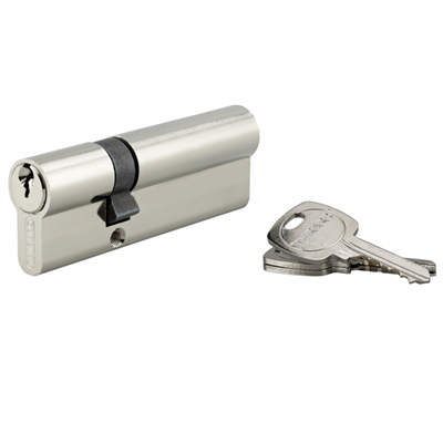 Cylindre de sûreté à profil européen Thirard - laiton nickelé - 5 goupilles STD - avec 3 clés - 30 x 60 mm