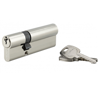 Cylindre de sûreté à profil européen Thirard - laiton nickelé - 5 goupilles STD - avec 3 clés - 30 x 60 mm