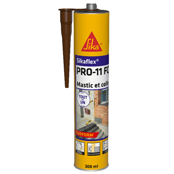 Mastic colle étanchéité et collage Sikaflex Pro 11 FC - Couleur Marron - Cartouche de 300 ml
