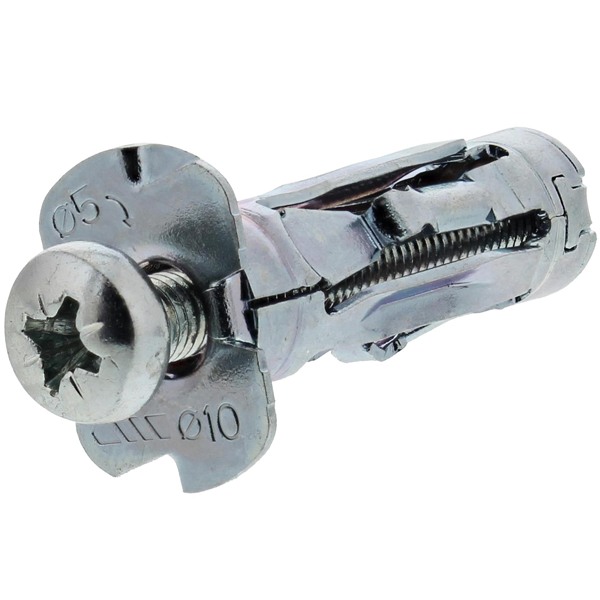 Cheville métallique avec vis Spit Stellix pour plaque de plâtre et maçonnerie creuse - M6 x 35 / 15 mm - boîte de 100