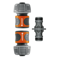 Raccord rapide pour tuyau arrosage Ø 19 mm - Gardena - Lot de 2 raccords avec connecteur