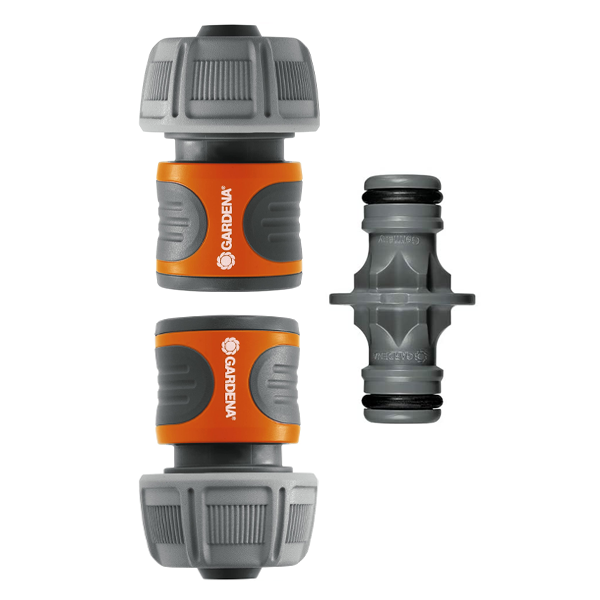 Raccord rapide pour tuyau arrosage Ø 19 mm - Gardena - Lot de 2 raccords avec connecteur