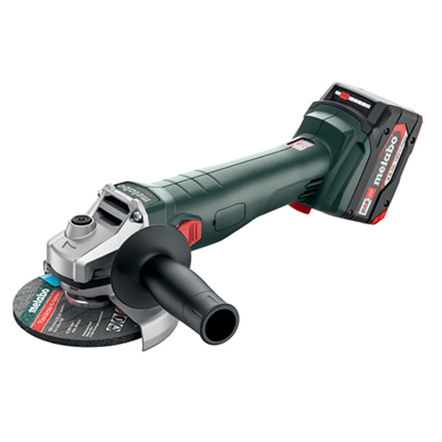 Meuleuse d'angle sans fil 125 mm - Metabo W 18 7-125 - en coffret avec 2 batteries 18V 4 Ah et chargeur