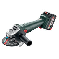Meuleuse d'angle sans fil 125 mm - Metabo W 18 7-125 - en coffret avec 2 batteries 18V 4 Ah et chargeur