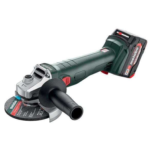 Meuleuse d'angle sans fil 125 mm - Metabo W 18 7-125 - en coffret avec 2 batteries 18V 4 Ah et chargeur