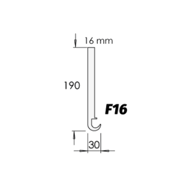 Planche de rive PVC Rivecel Bullnose F16 à profil arrondi - Blanc - Haut. 190,00 MM - ép.16,00 MM - Long. 5,00 M