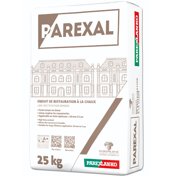 Enduit de restauration à la chaux PAREXAL Parex - G20 Blanc cassé - Sac de 25 KG