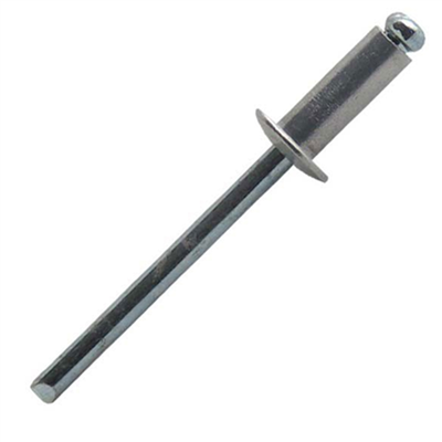 Rivet aveugle standard aluminium acier tête plate serrage de 12.5 à 14.5 mm diamètre 4.0 mm longueur 18 mm - boîte de 250