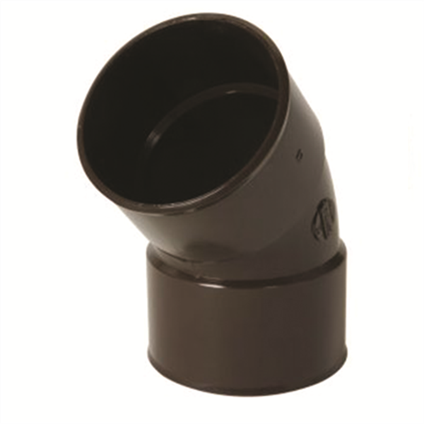 Coude cylindrique Nicoll tube de descente - Femelle/Femelle - Diamètre 80 mm - Angle 45° - Techtan - Marron