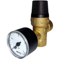 SOUPAPE DE SURETE CHAUFFAGE 1/2 ZM - NF 3 BAR - AVEC MANOMETRE - CODE USINE 313