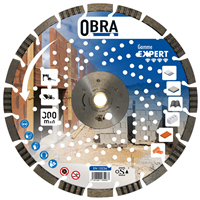 Disque diamant expert pour découpe matériaux durs Ø 300 mm - Obra - 20 segments - Alésage 25,4 mm