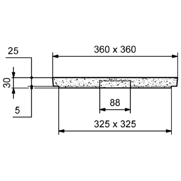 Couvercle non armé en béton pour boîte d'eau pluviale RBA de dimensions intérieures 30x30 CM