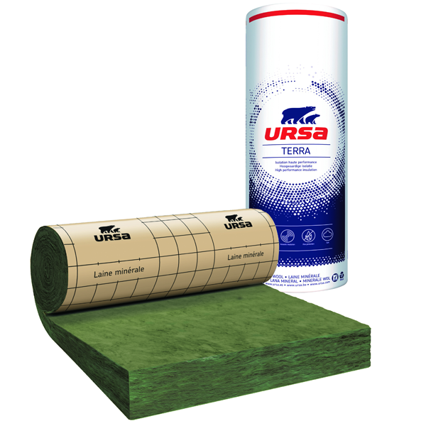 Rouleau laine de verre pour plafonds et combles perdus - MRK 40 Ursa - R=7,50 m².K/W - 2,60 M x 1,20 M - ép.300 MM