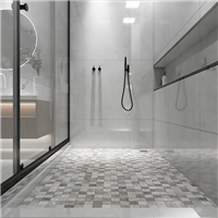 Carrelage mosaïque céramique antidérapante - 5 x 5 cm - Bali - plaque de 30,6 x 30,6 cm - Gris