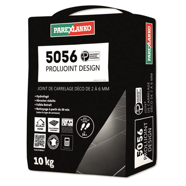 Joint carrelage sols et murs intérieurs et extérieurs - de 2 à 6 mm - 5056 PROLIJOINT DESIGN - Blanc - sac de 10,0 KG