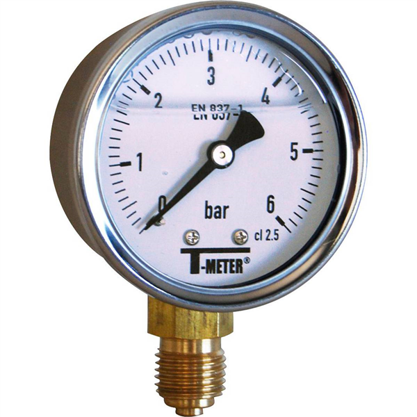 Manomètre à bain de glycérine Ø 63 mm - Radial - 0 à 10 bars