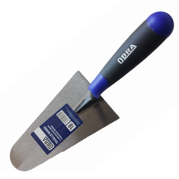 Truelle de maçon ronde avec manche bi-matière - Obra - lame 22 cm