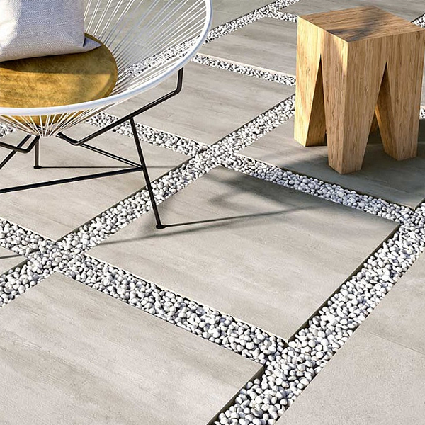 Carrelage extérieur grès cérame émaillé rectifié effet béton Soho - 60,4 CM x 60,4 CM - ép. 20 MM - Deck Light