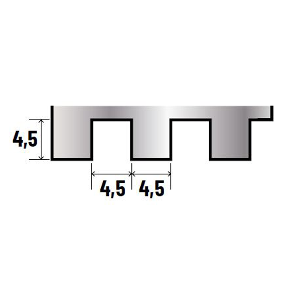 Peigne à colle pour carreleur - Denture carrée fine 4,5 x 4,5 mm - Lame 20 cm - L'Outil Parfait