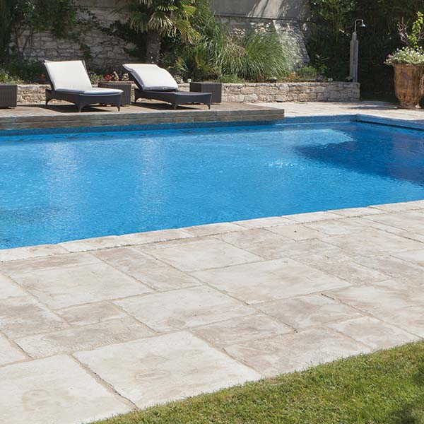 Dalle terrasse pierre reconstituée - Manoir - Gironde - Pack A avec 6 formats différents - Ép. 40,00 MM