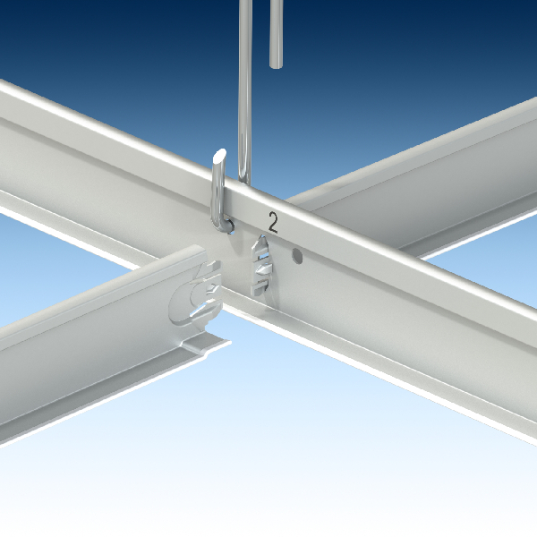 Entretoise faux plafond pour ossature T24 Clip-On acier Blanc - 0,60 M x 24 MM x 32,00 MM