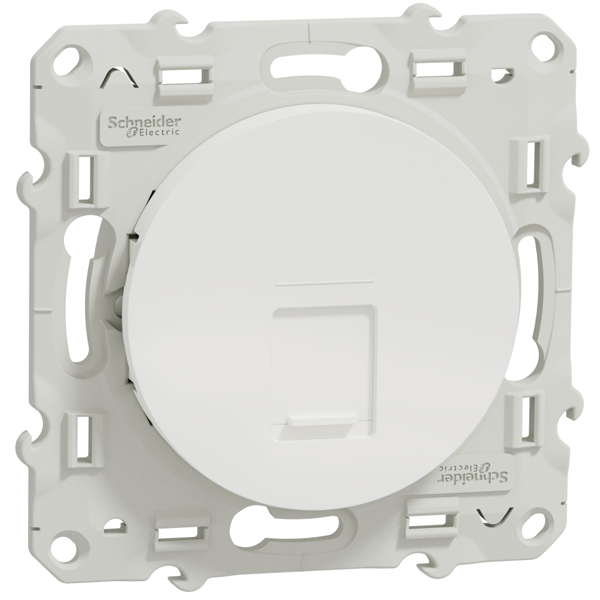 Prise RJ45 Schneider Odace - avec support de fixation à visser - grade 3 - catégorie 6 - STP - blanc