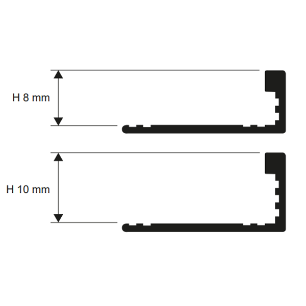 Baguette d'angle PVC pour carrelage forme plate - Proterminal - 8,00 MM x 2,70 M - Blanc