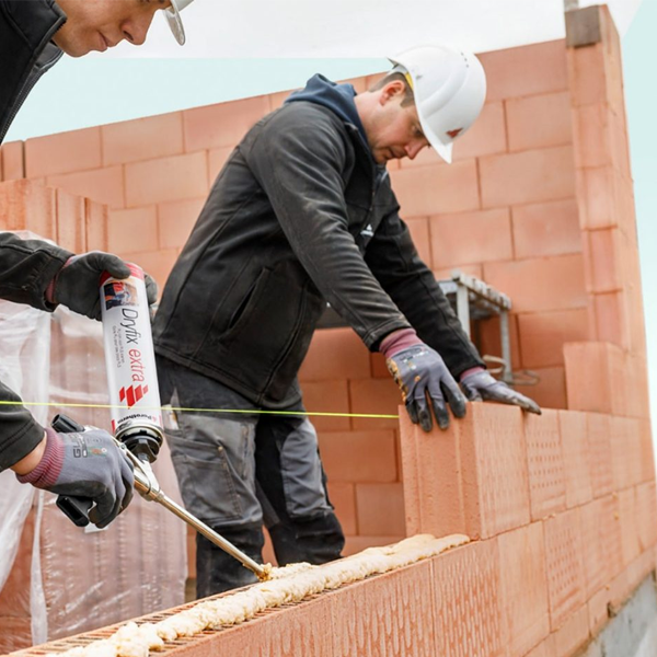 Liant colle Dryfix Extra pour bloc en brique rectifiée Porotherm - cartouche de 810 mL