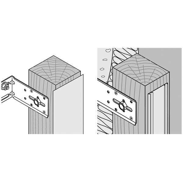 Equerre de façade - Isolco 3000 P - pour la fixation de chevron bois - 120 x 60  mm - boîte de 20