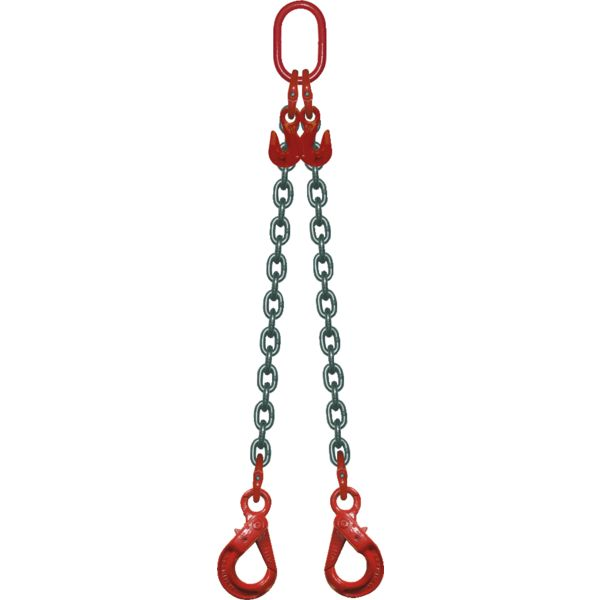 Elingue chaîne réglable 2 brins Levac crochets à verrouillage automatique CMU 2800 kg 3 m