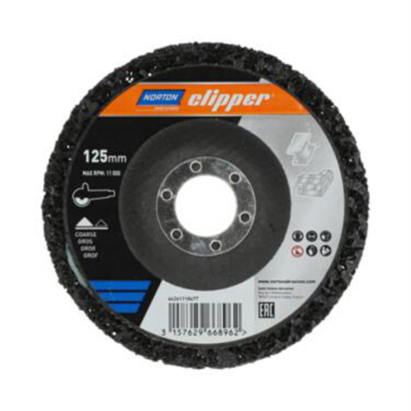 Disque abrasif non tissé décap express Metal/Rouille  Ø125mm Norton Clipper