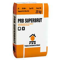 Enduit monocouche semi-allégé à grain fin PRB Superbrut type OC2 - Ton pierre - sac de 20 kg