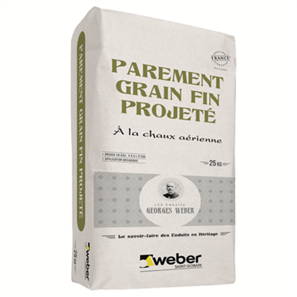 Enduit WEBER PAREMENT GRAIN FIN PROJETÉ