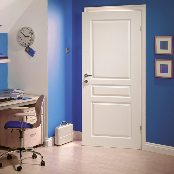 Bloc-porte alvéolaire postformé prépeint chant droit - Huisserie 88/56 et joint confort - serrure PDDT - Chauvat Portes - 204 CM x 83 CM - Poussant gauche