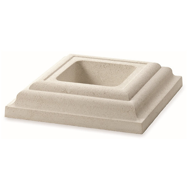 Chapiteau de colonne en béton décoratif Blanc - 50 x 50 cm - hauteur 10,00 CM