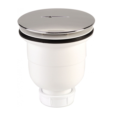 Bonde pour receveur de douche - Sortie verticale 40 mm - Bonde 90 mm - Plastique blanc