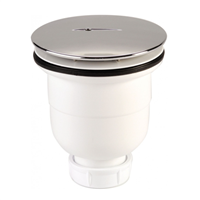 Bonde pour receveur de douche - Sortie verticale 40 mm - Bonde 90 mm - Plastique blanc