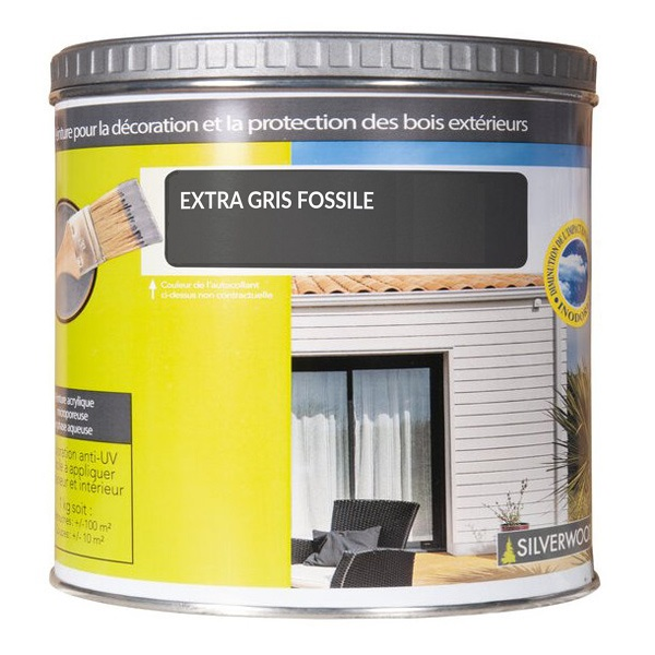 Peinture de retouche et de traitement des coupes pour bardage Extra Silverwood - Pot de 1,0 KG - Coloris Gris fossile