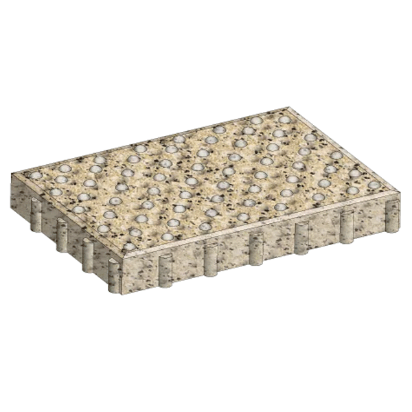 Dalle podotactile certifié NF - TACTILGRIP 6 - pierre reconstituée - 42 x 60 cm - ép. 6 cm - Granit beige