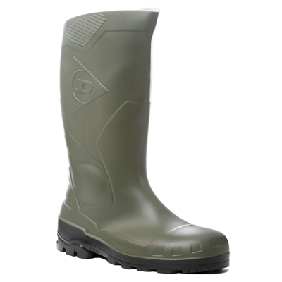Bottes de sécurité et de pluie - PVC - Dunlop Devon Safety - Vert Kaki - Taille 43