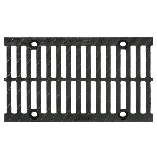Grille caniveau fonte double fentes 85/18 mm D 400 pour caniveau BIRCOsir DN 150 - Longueur 500 mm
