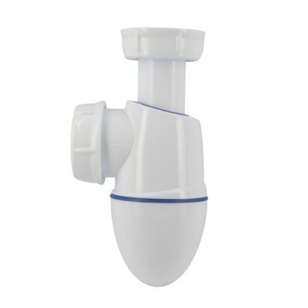 Siphon réglable Nicoll pour évier - Bi-matière avec joints intégrés - Diamètre 40 mm - Plastique blanc