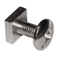 Boulon de gouttière tête cylindrique bombée et écrou carré 6 x 14 mm - Acier zingué - Boîte de 50